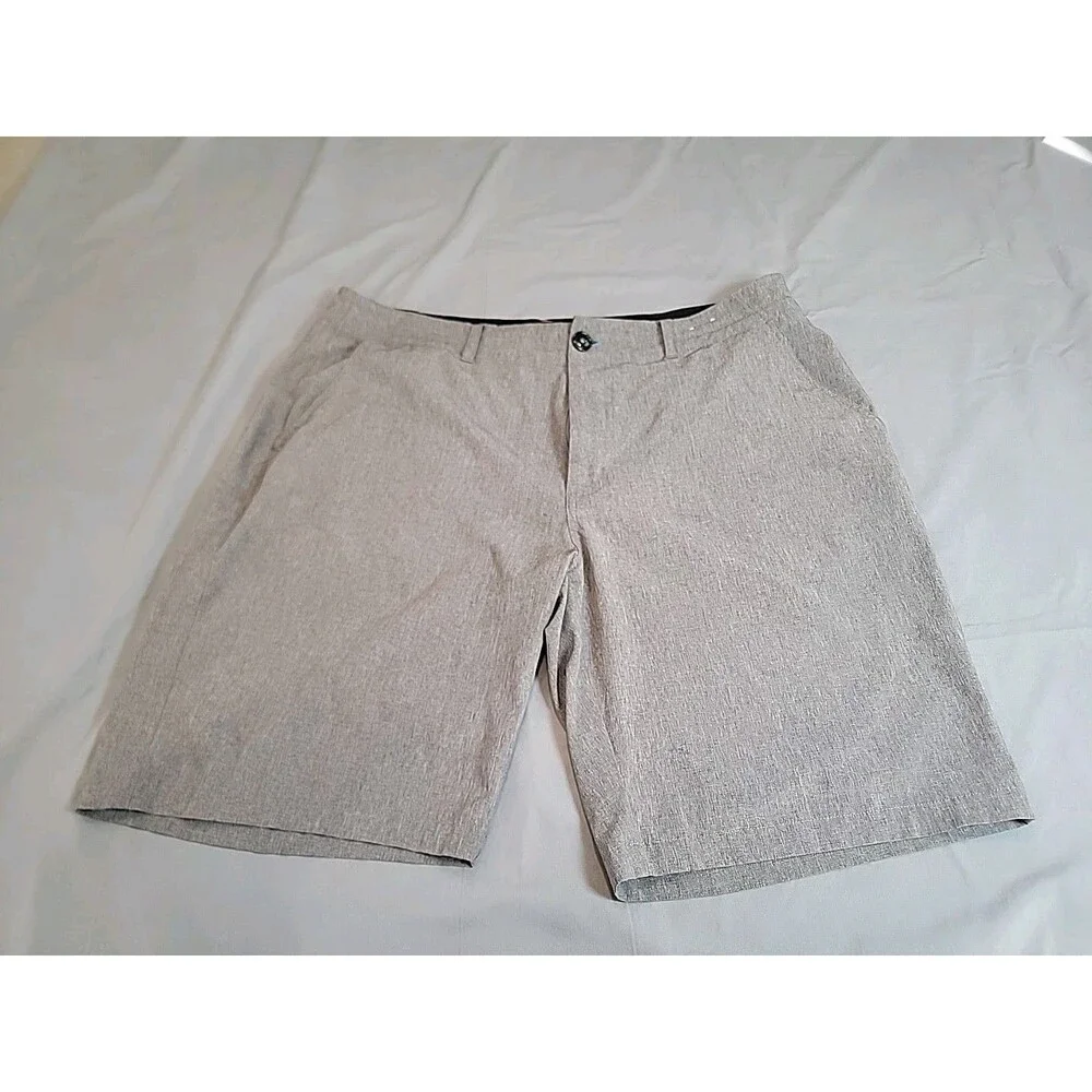 Arizona Jean Co Men’s Size 36 Gray Flat Front Stretch Golf Shorts Chino Casual